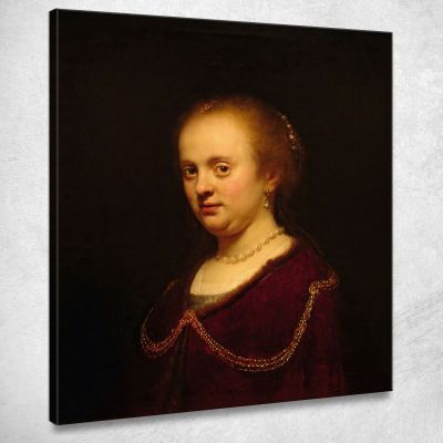 Young Woman With A Gold Chain Rembrandt van Rijn rvr276 canvas print 