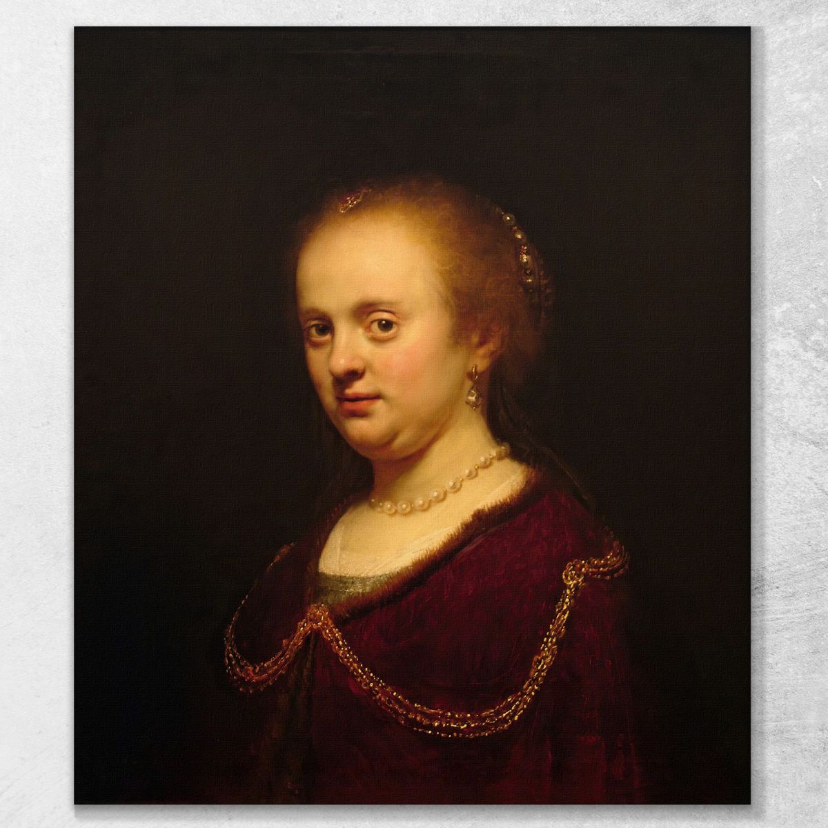 Young Woman With A Gold Chain Rembrandt van Rijn rvr276 canvas print 