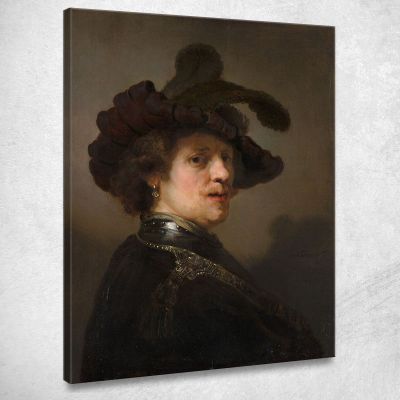 Tronie Of A Man With A Feathered Beret Rembrandt van Rijn rvr282 canvas print 