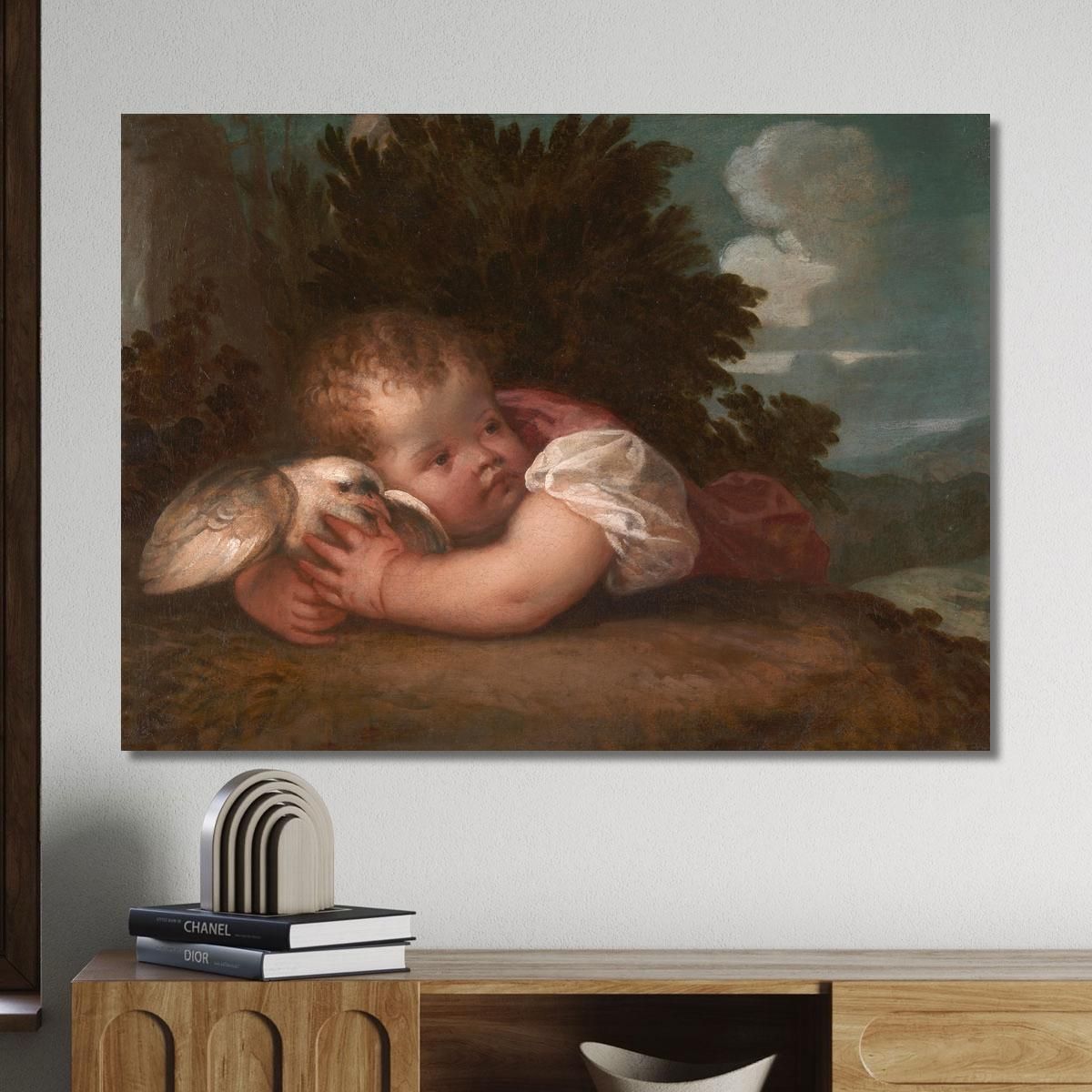 A Boy With A Bird Titian Tiziano Vecellio ttn1 canvas print 