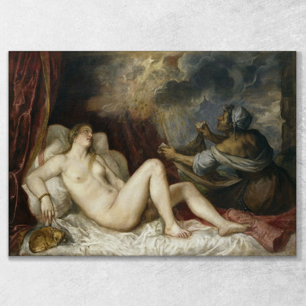 Danae Receiving The Golden Rain Prado Titian Tiziano Vecellio ttn18 canvas print 