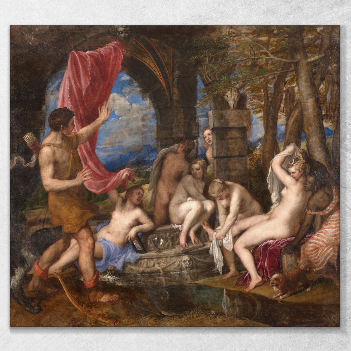 Diana And Actaeon Titian Tiziano Vecellio ttn21 canvas print 