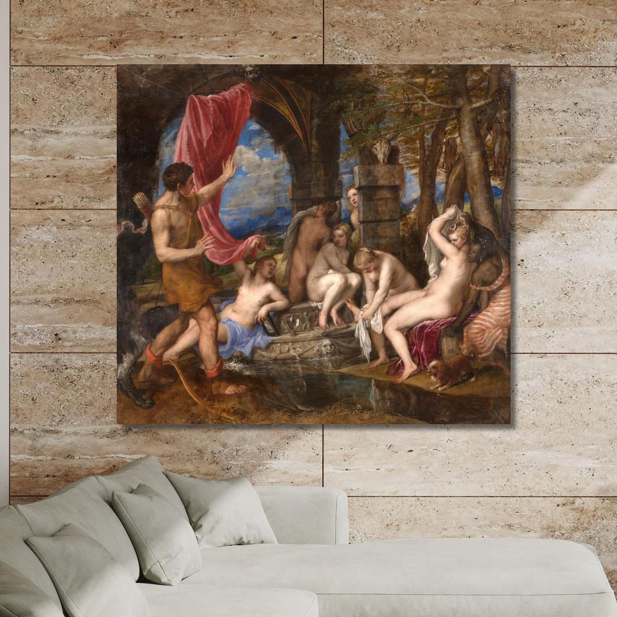 Diana And Actaeon Titian Tiziano Vecellio ttn21 canvas print 