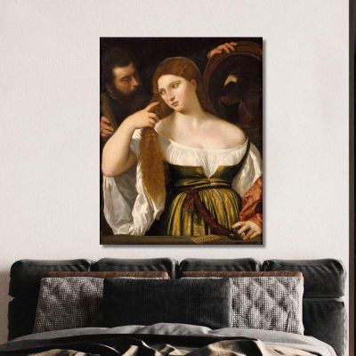 Girl Before The Mirror Titian Tiziano Vecellio ttn30 canvas print 