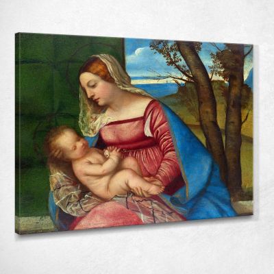 Madonna And Child Titian Tiziano Vecellio ttn36 canvas print 