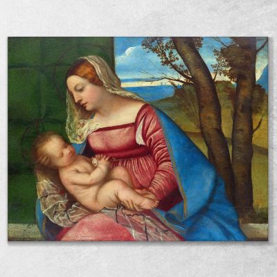 Madonna And Child Titian Tiziano Vecellio ttn36 canvas print 