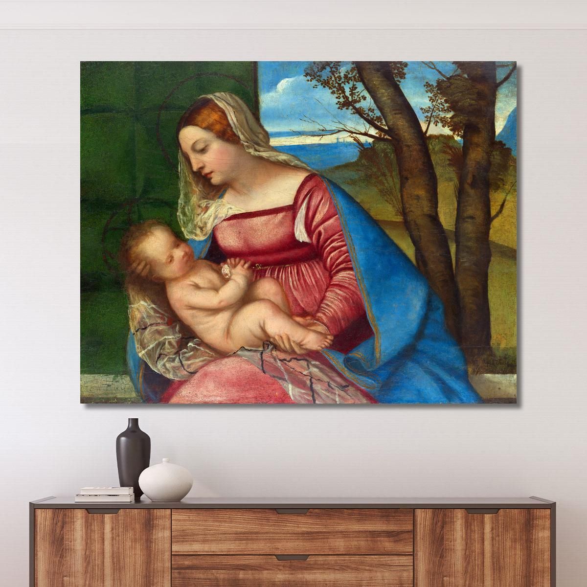 Madonna And Child Titian Tiziano Vecellio ttn36 canvas print 