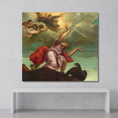 Saint John The Evangelist On Patmos Titian Tiziano Vecellio ttn59 canvas print 