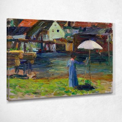 Kallmünz Gabriele Münter Painting I Wassily Kandinsky wk103 canvas print 
