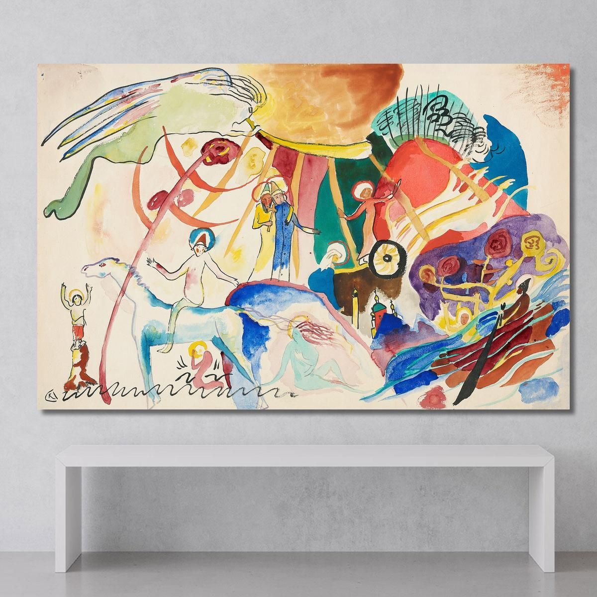 Design For All Saints Day Ii Composition With Saints Wassily Kandinsky wk282 canvas print 