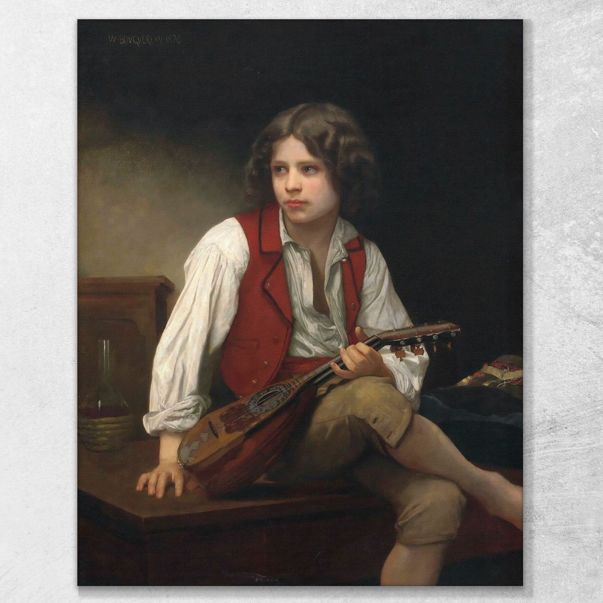 Italian Mandolin William Bouguereau wbg50 canvas print 
