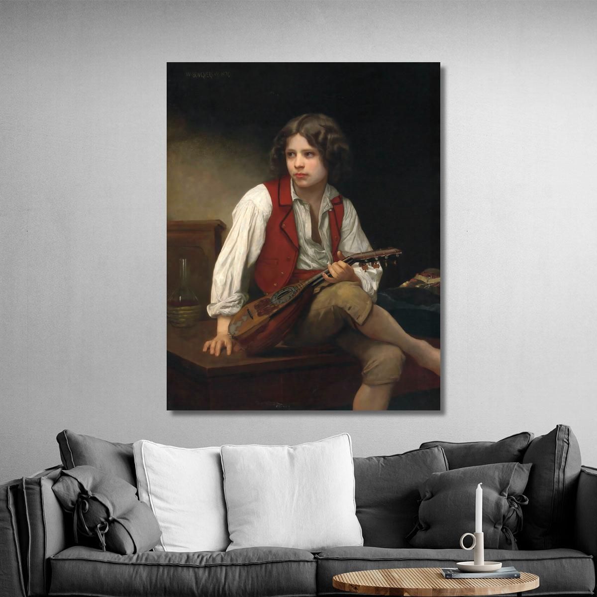 Italian Mandolin William Bouguereau wbg50 canvas print 