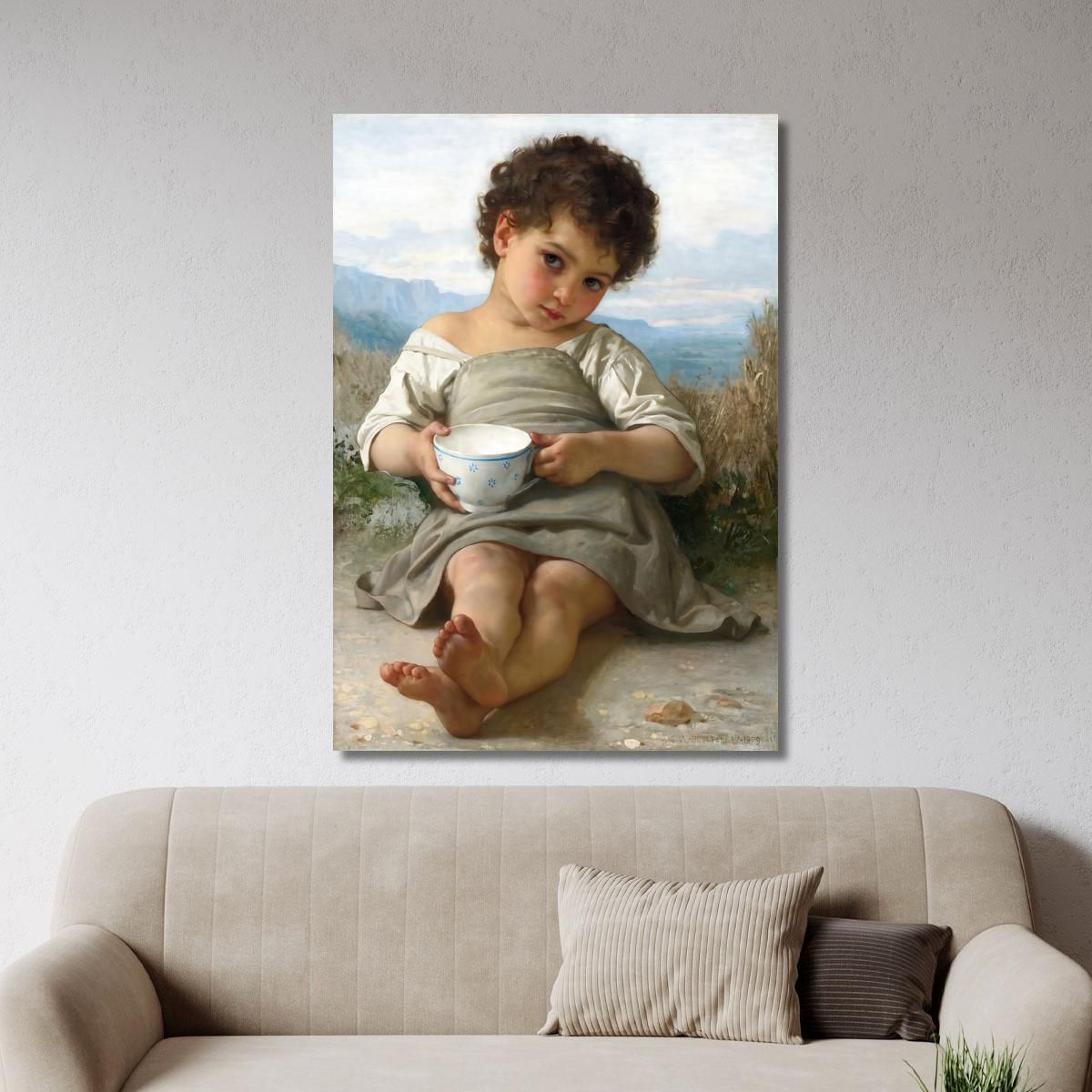 The Cup Of Milk William Bouguereau wbg74 canvas print 