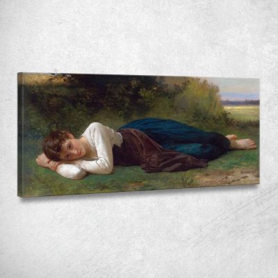Resting Young Girl Lying Down William Bouguereau wbg88 canvas print 