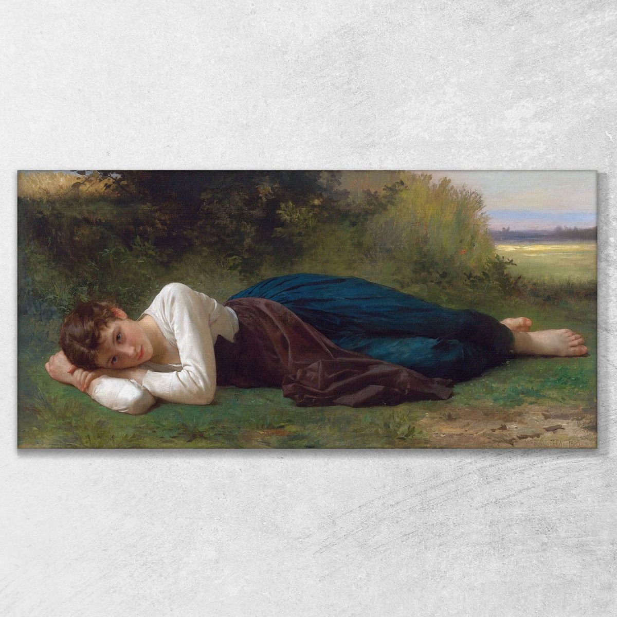 Resting Young Girl Lying Down William Bouguereau wbg88 canvas print 