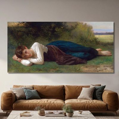 Resting Young Girl Lying Down William Bouguereau wbg88 canvas print 