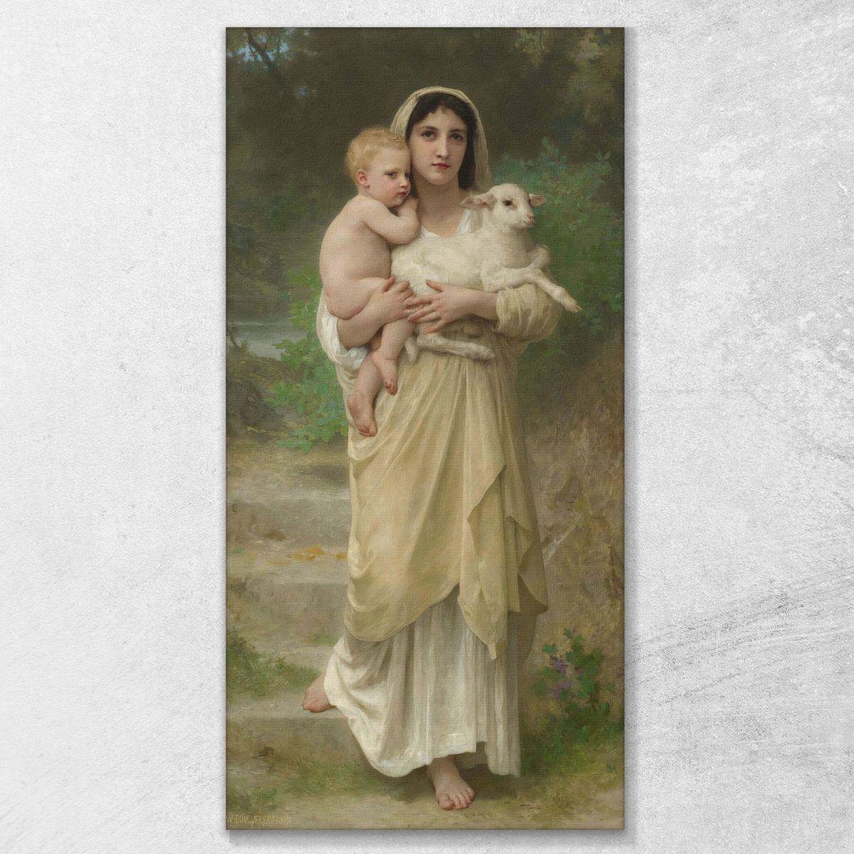 The Lambs William Bouguereau wbg95 canvas print 