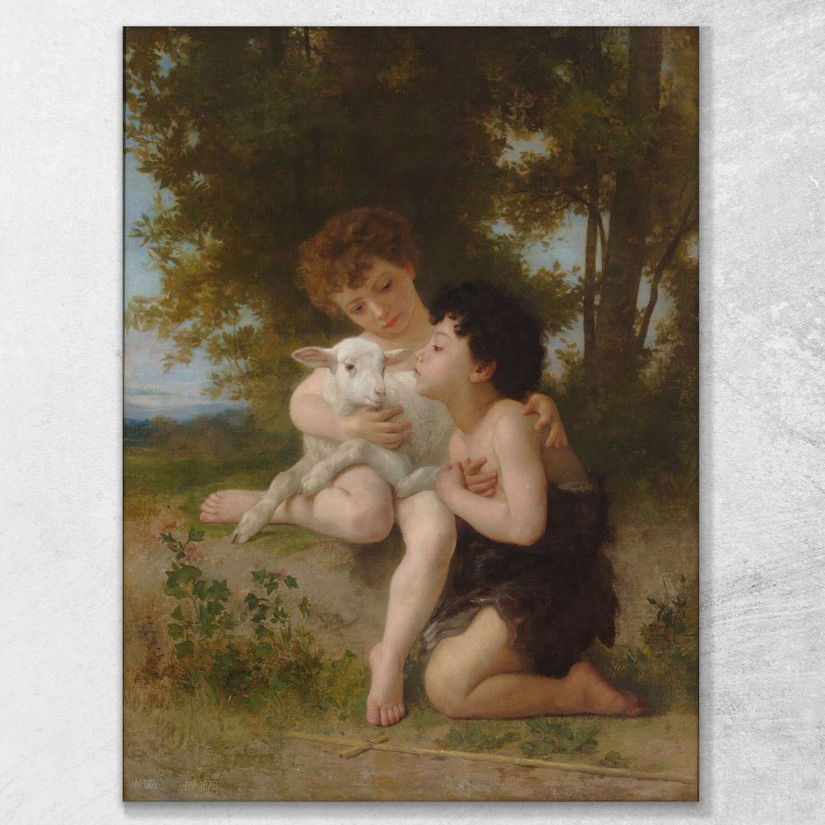 Children With The Lamb William Bouguereau wbg97 canvas print 
