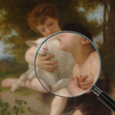 Children With The Lamb William Bouguereau wbg97 canvas print