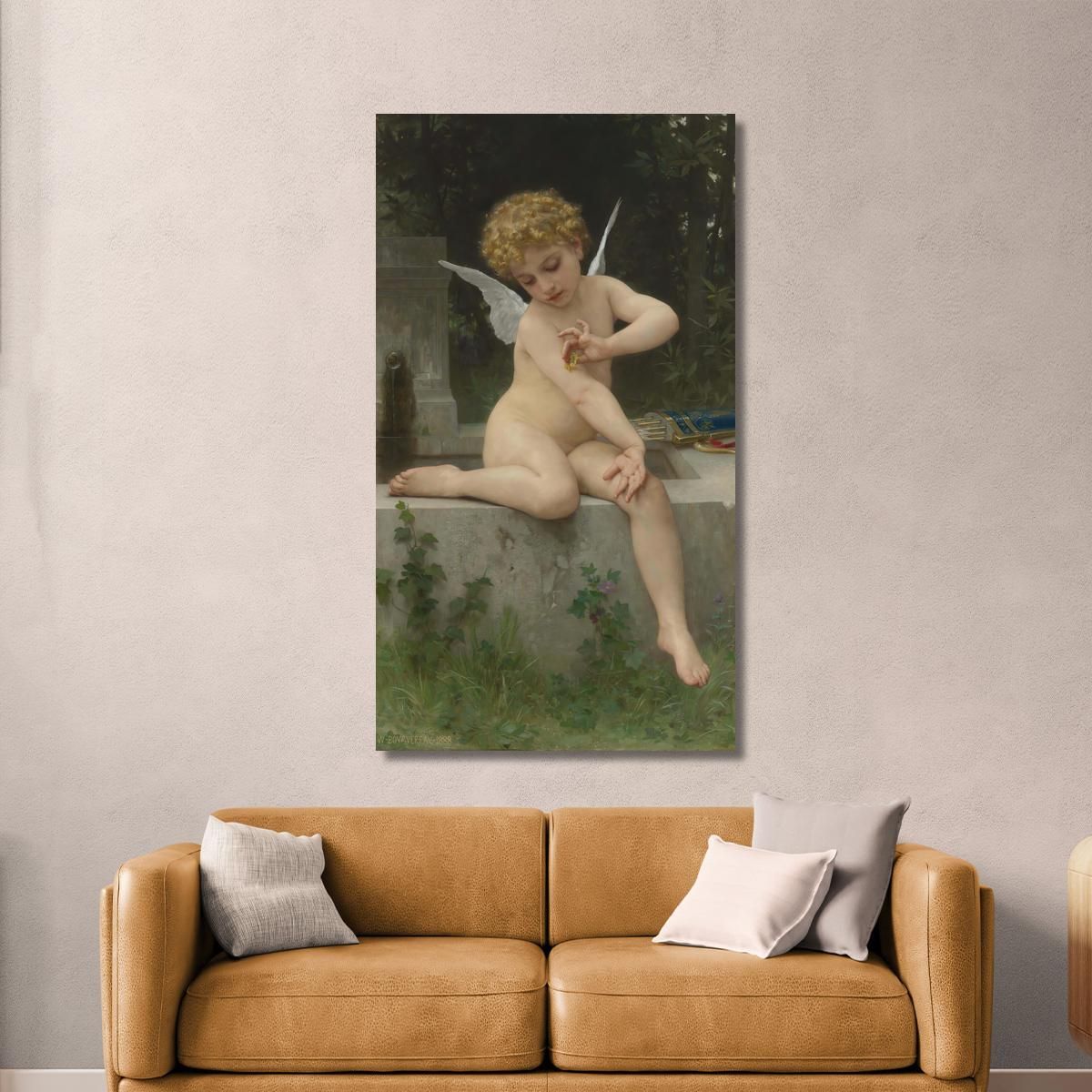 Love To The Butterfly William Bouguereau wbg104 canvas print 