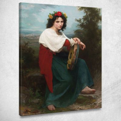 The Italian At The Tambour De Basque William Bouguereau wbg111 canvas print 