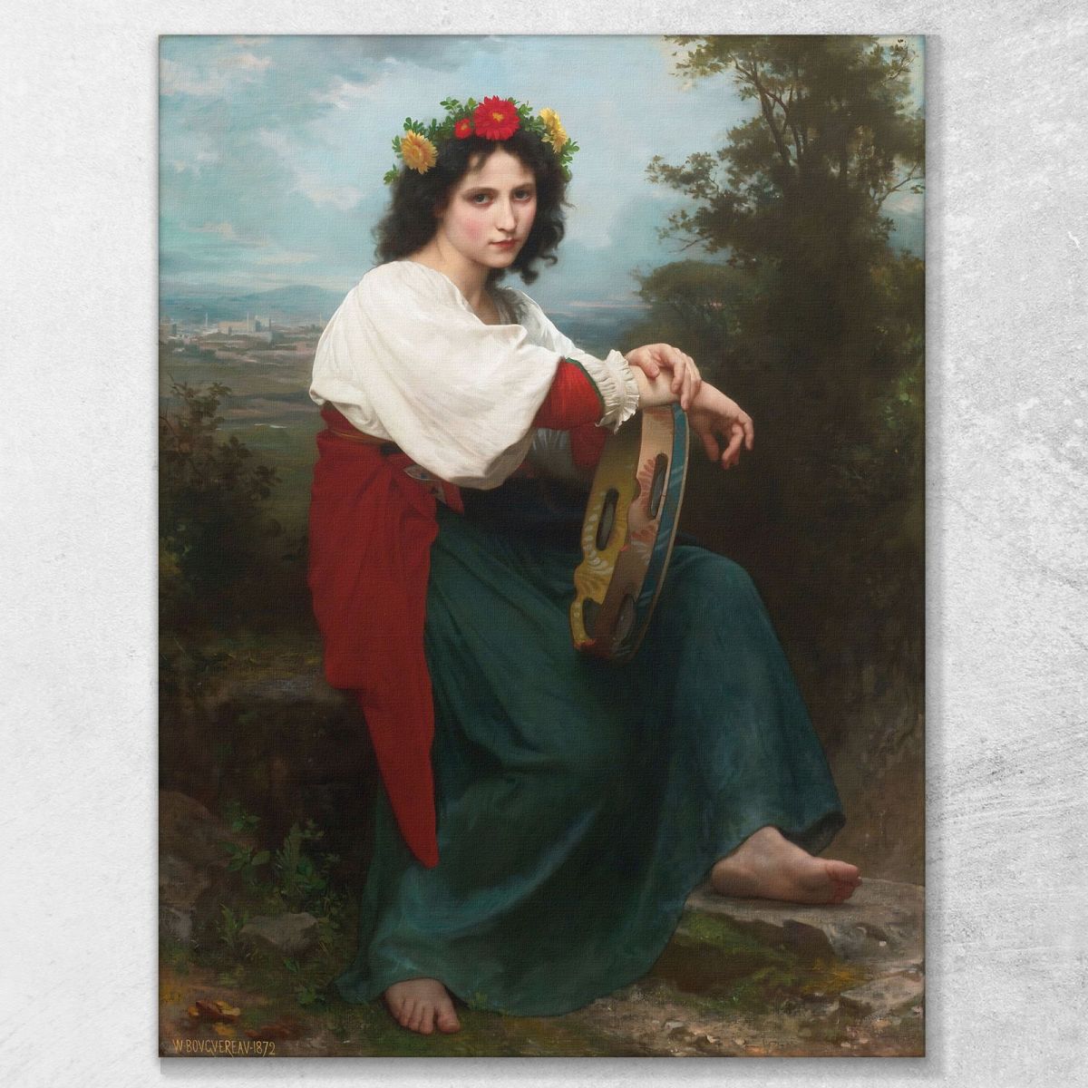 The Italian At The Tambour De Basque William Bouguereau wbg111 canvas print 