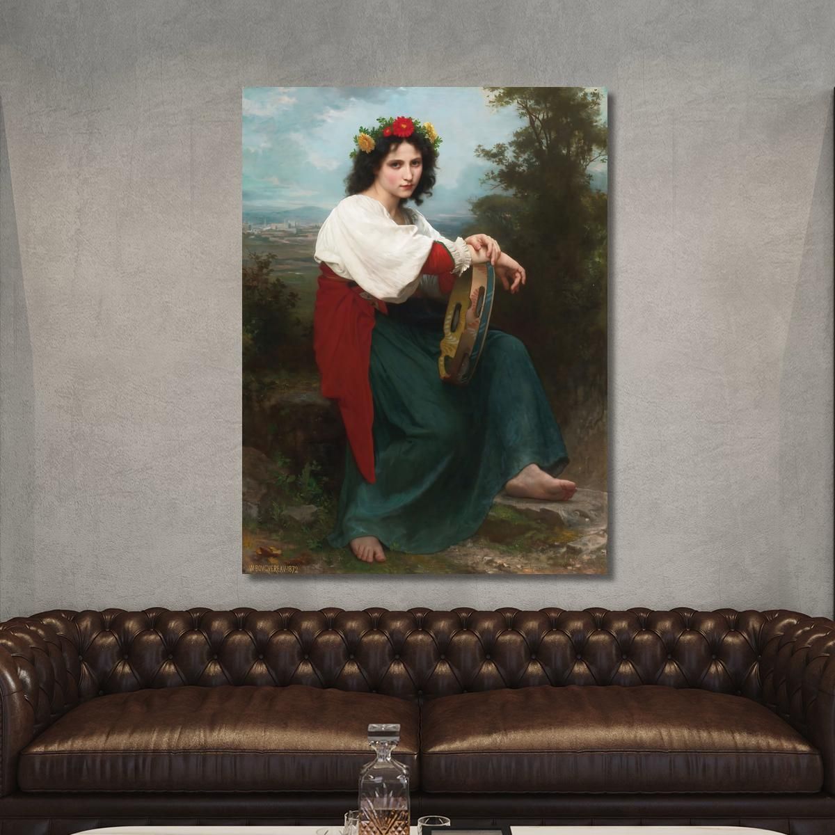 The Italian At The Tambour De Basque William Bouguereau wbg111 canvas print 