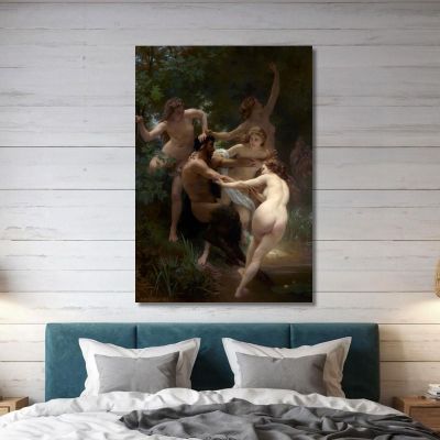 Nymphs And Satyr William Bouguereau wbg119 canvas print 