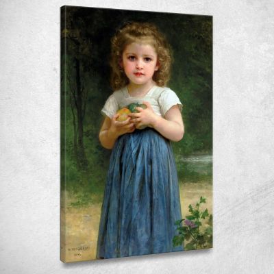 Little Girl Holding Apples In Hands William Bouguereau wbg125 canvas print 