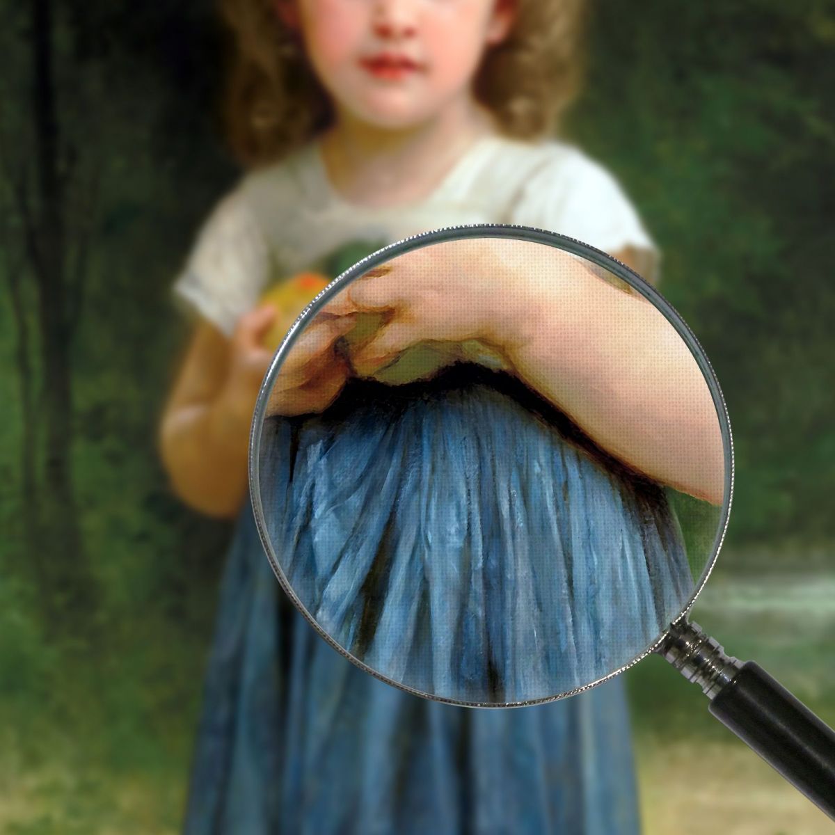 Little Girl Holding Apples In Hands William Bouguereau wbg125 canvas print