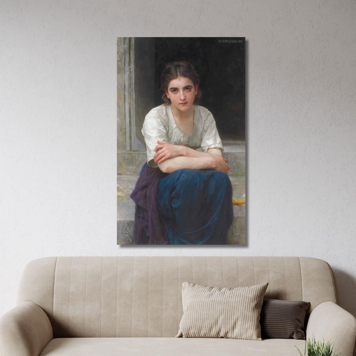 Reverie On The Threshold William Bouguereau wbg142 canvas print 