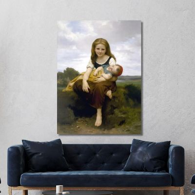 The Elder Sister William Bouguereau wbg158 canvas print 
