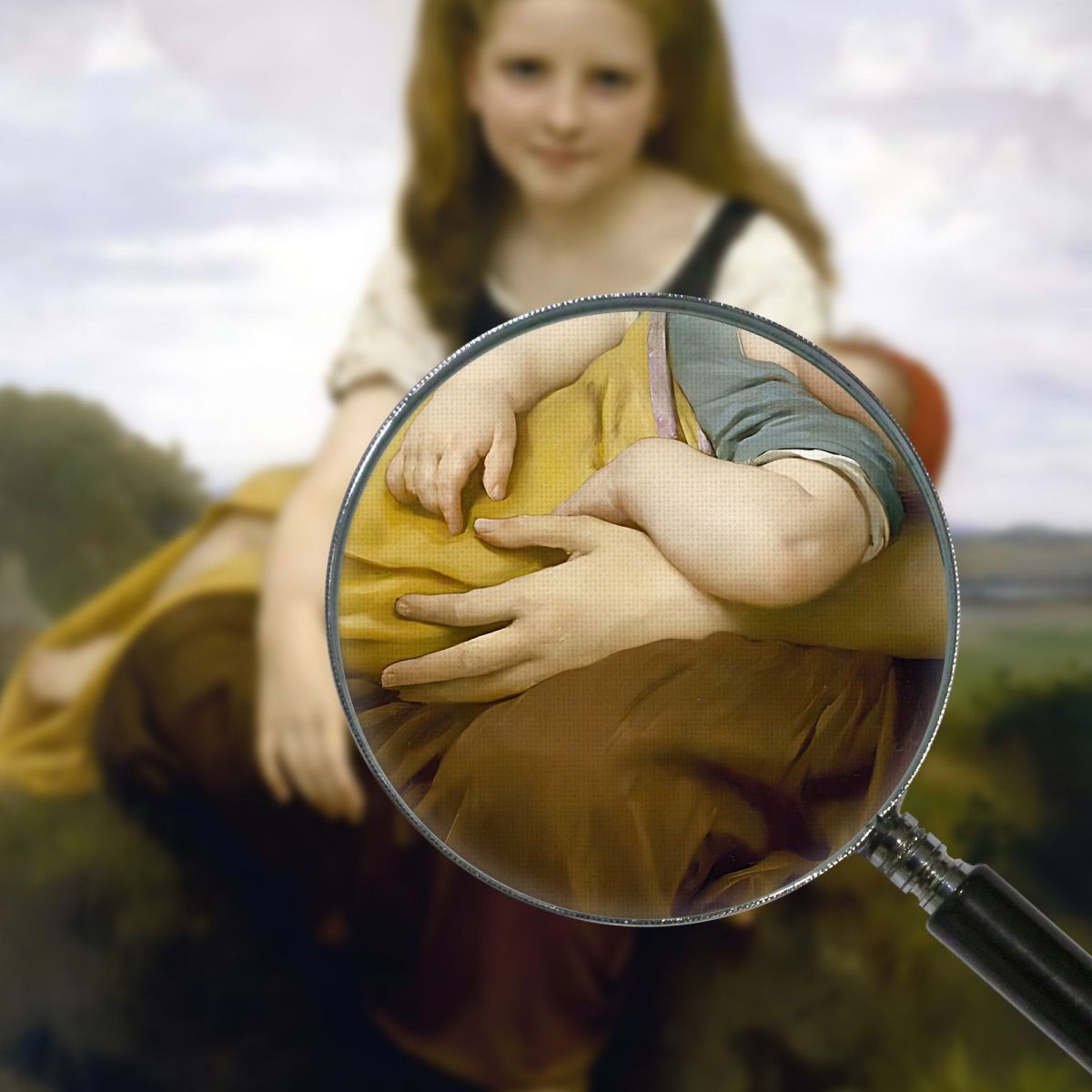 The Elder Sister William Bouguereau wbg158 canvas print