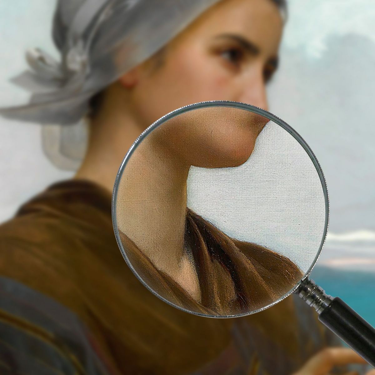Breton Knitter William Bouguereau wbg174 canvas print