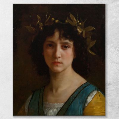 Italian Head With A Laurel Wreath William Bouguereau wbg175 canvas print 