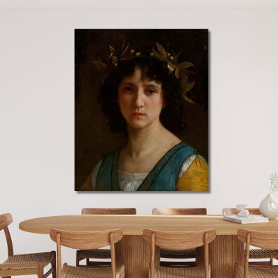 Italian Head With A Laurel Wreath William Bouguereau wbg175 canvas print 