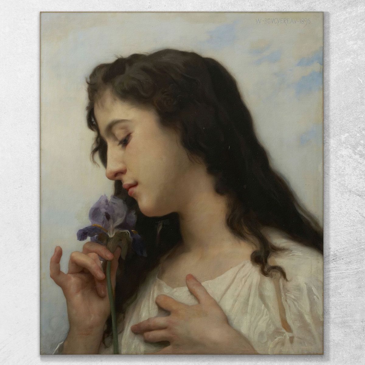 Woman With Iris William Bouguereau wbg181 canvas print 