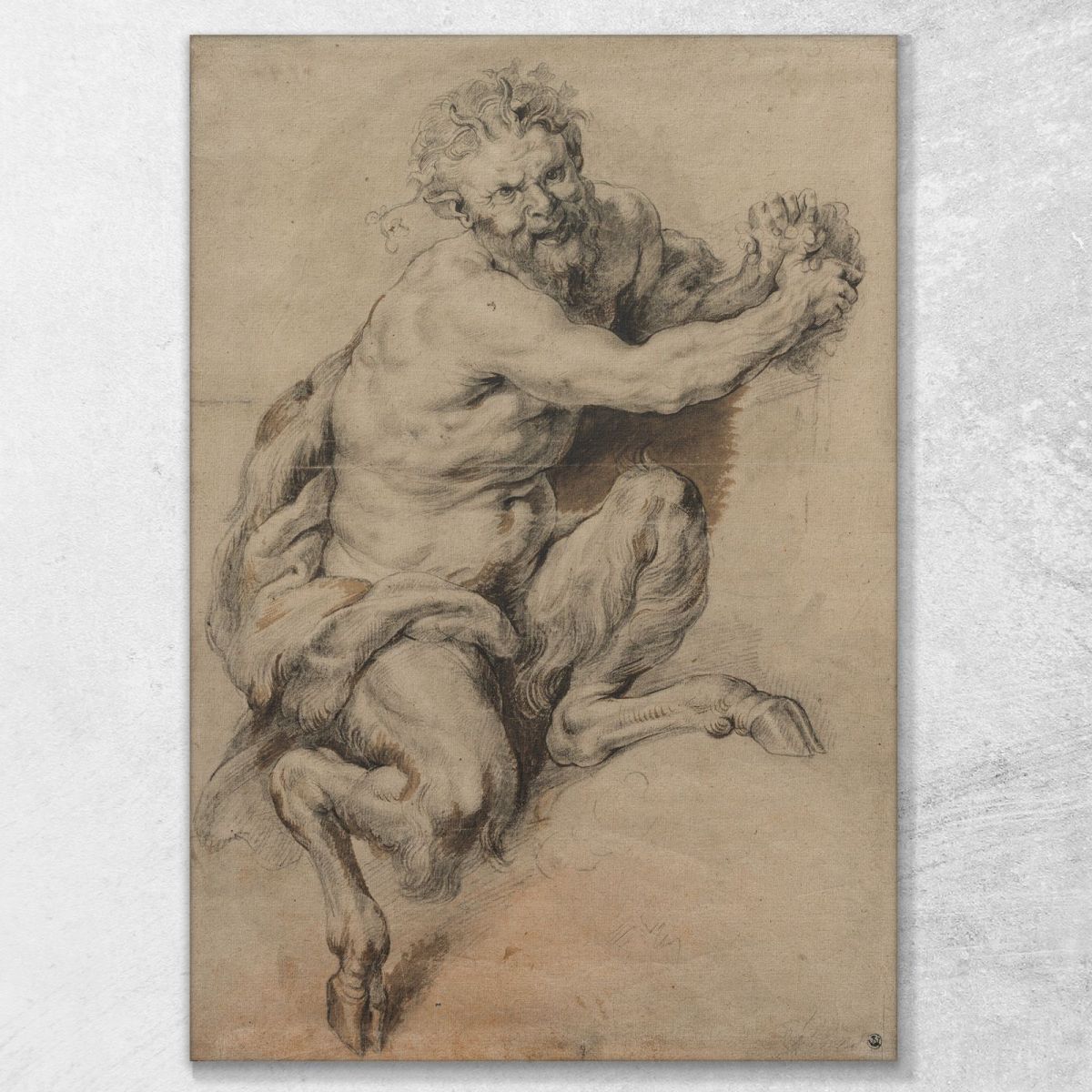 A Faun Grasping A Bunch Of Grapes Peter Paul Rubens ppr4 canvas print 