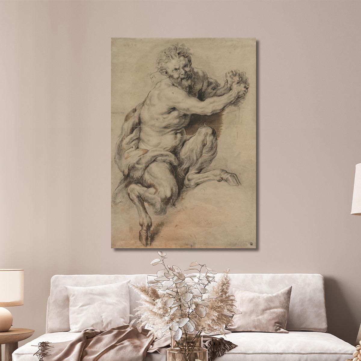 A Faun Grasping A Bunch Of Grapes Peter Paul Rubens ppr4 canvas print 