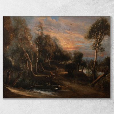 A Wooded Landscape At Sunset Peter Paul Rubens ppr9 canvas print 