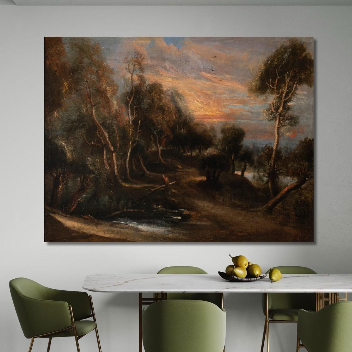 A Wooded Landscape At Sunset Peter Paul Rubens ppr9 canvas print 