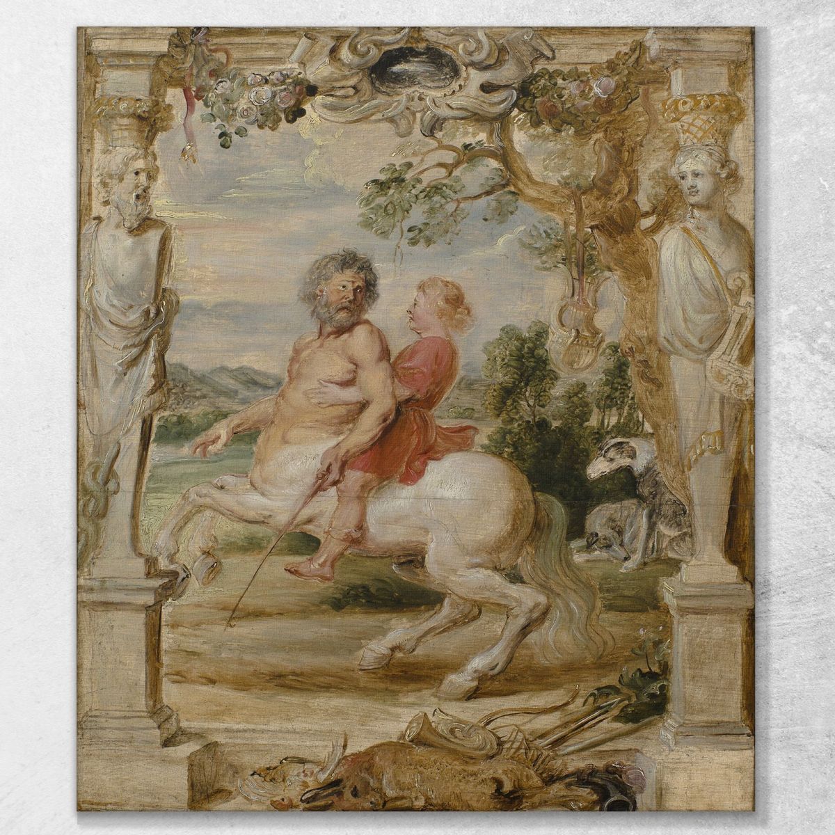 Achilles Educated By The Centaur Chiron Peter Paul Rubens ppr13 canvas print 