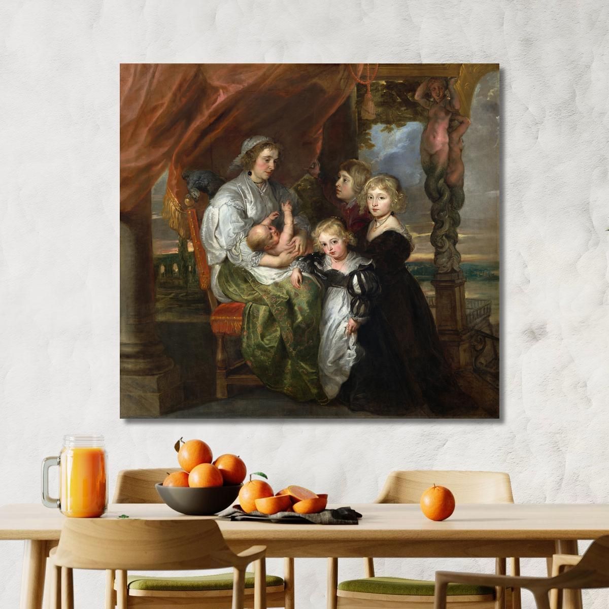 Deborah Kip Wife Of Sir Balthasar Gerbier And Her Children Peter Paul Rubens ppr57 canvas print 