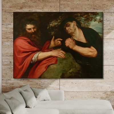 Democritus And Heraclitus Peter Paul Rubens ppr59 canvas print 