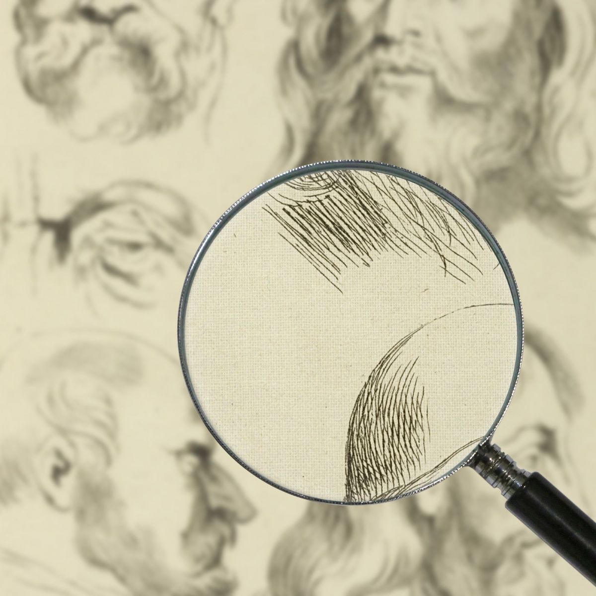 Four Studies Of Men'S Heads And An Eye Peter Paul Rubens ppr78 canvas print