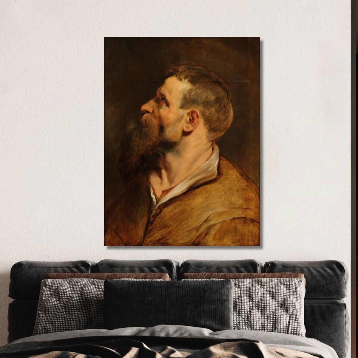 Head Of A Bearded Man Peter Paul Rubens ppr81 canvas print 