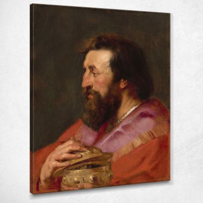 Head Of One Of The Three Kings Melchiorthe Assyrian King Peter Paul Rubens ppr85 canvas print 