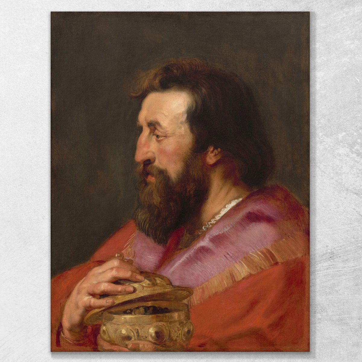 Head Of One Of The Three Kings Melchiorthe Assyrian King Peter Paul Rubens ppr85 canvas print 