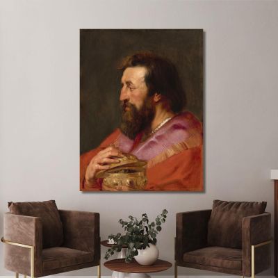 Head Of One Of The Three Kings Melchiorthe Assyrian King Peter Paul Rubens ppr85 canvas print 