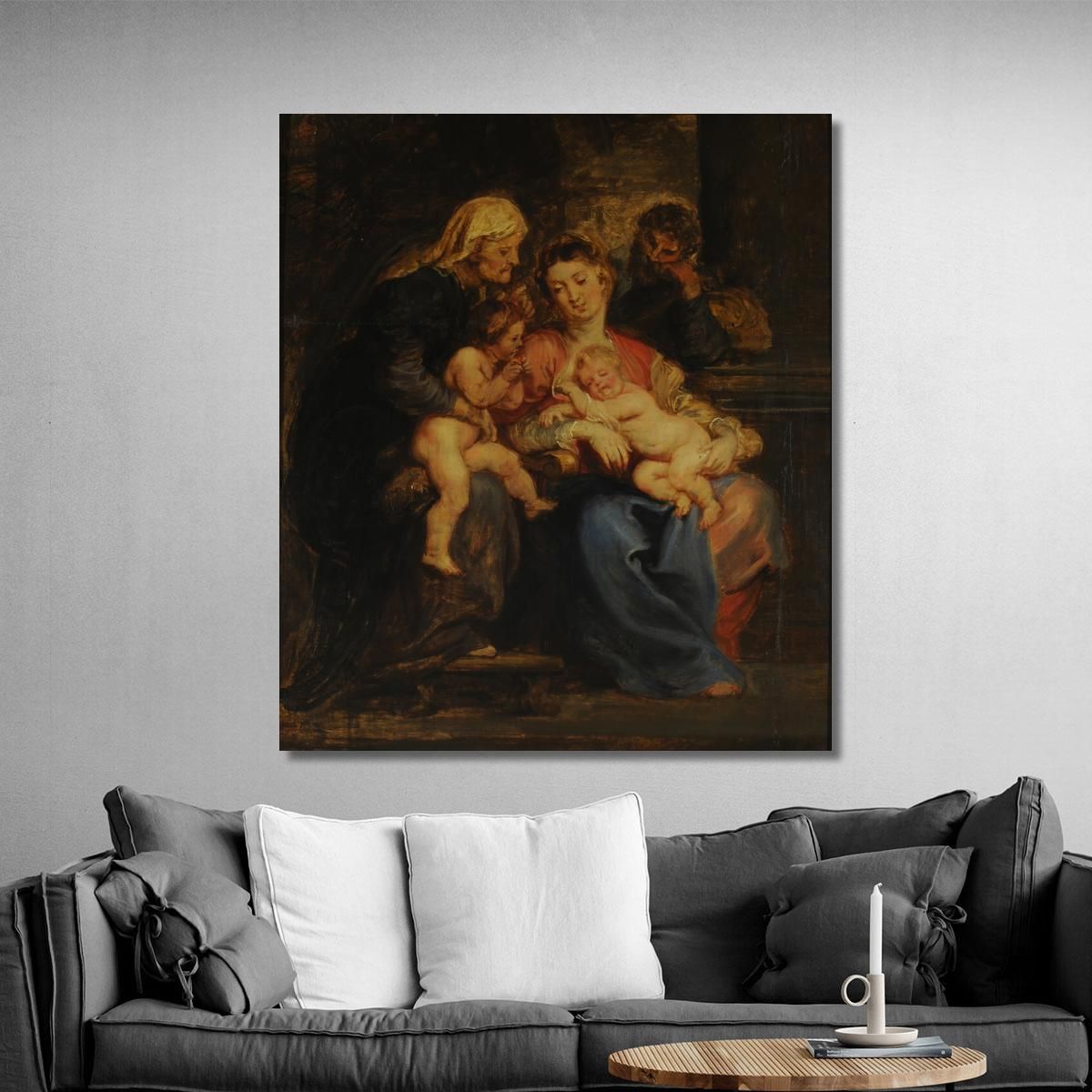 The Holy Family With Saint Elizabeth And Saint John Peter Paul Rubens ppr104 canvas print 